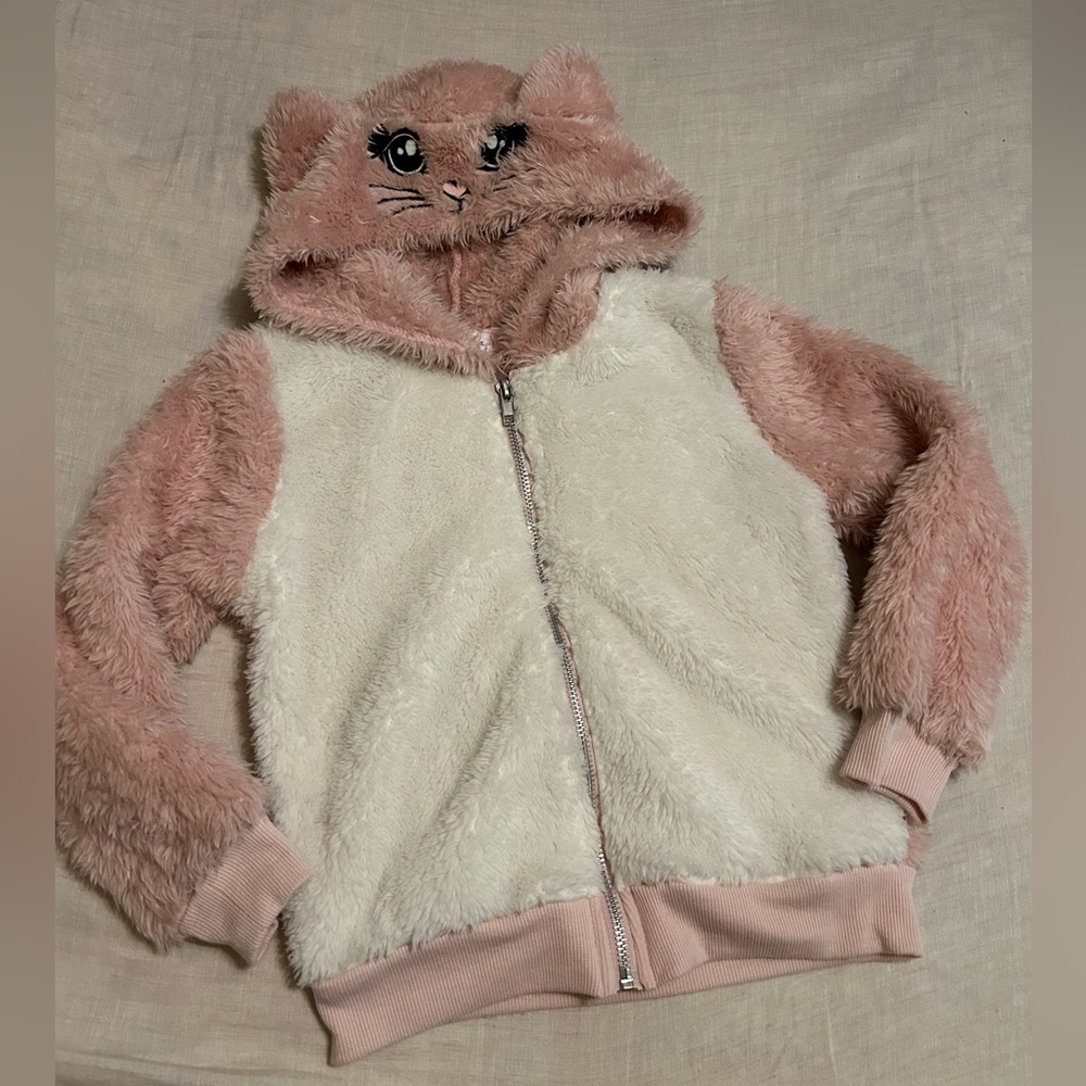 Soft Plush Jacket with Cat Hood